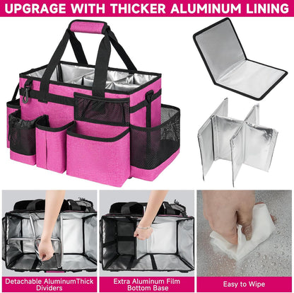 Cleaning Caddy Bag, Extra Large Cleaning Supply Bag for Housekeepers,Black | Sturdy Cleaning Caddy Organizer for Cleaning Supplies with Handle and Adjustable Shouder Strap, Easy to Clean Design
