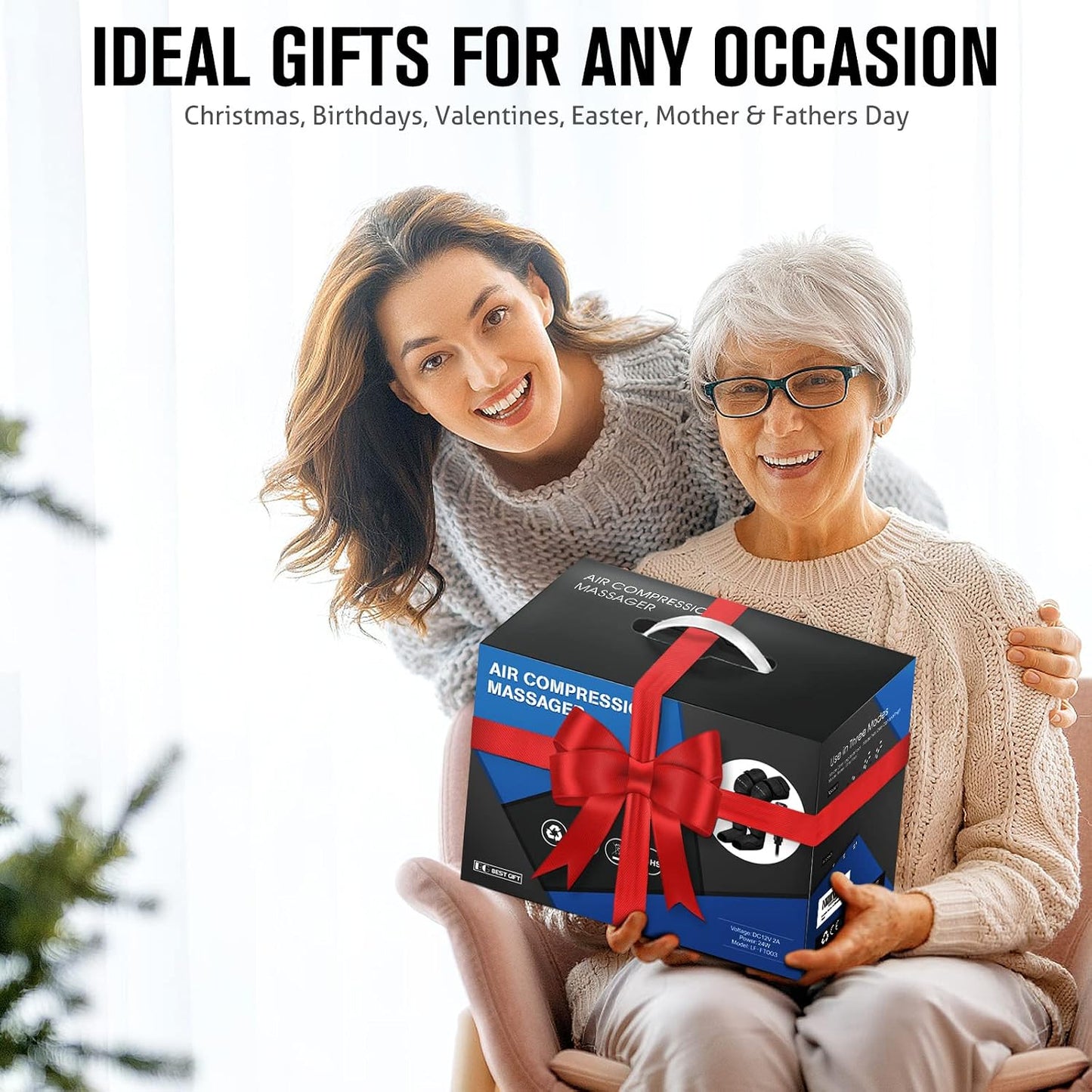 Fathers Day Dad Gifts for Husband, Men, Mom, Wife, Women, Her Him, Mothers Day, Christmas, Valentines Day Air Compression Massager with Heat for Comprehensive Leg and Foot Therapy, Helpful for Relax