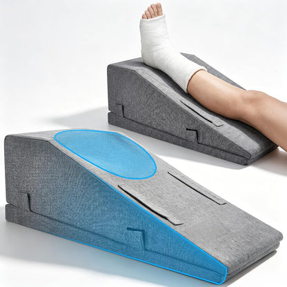 Leg Elevation Pillows for After Surgery, Adjustable Height | Breathable Linen-Cotton Cover Knee Surgery Pillow for Hip Ankle Pain Relief, Knee Replacement Recovery Aids, Machine-Washable Cover