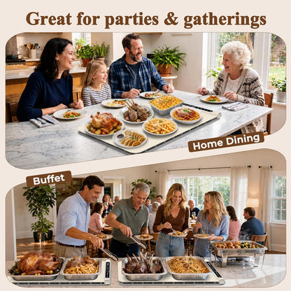 Warming Mat for Food, Electric Warming Tray with Heat-Resistant Pad-L Grey | Colorlife 6 Preset Modes, 7 Temps, 6H Timer, Child Lock, Auto-Memory, Rollable Silicone Food Warmer for Buffet, Parties