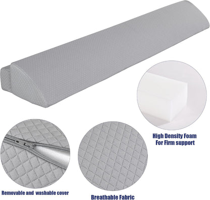 HOMBYS Wedge Pillow Headboard for Bed Gap,Foldable Bed Wedge Gap Filler Queen Size,Matterss Gap Filler,Multi Functional Bed Crack Pillow, Fill The Gap (0-7") Between Your Headboard and Mattress,White