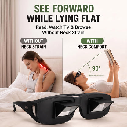 Evelots Lazy Glasses, Prism Glasses for Reading in Bed, TV & Books, Unisex