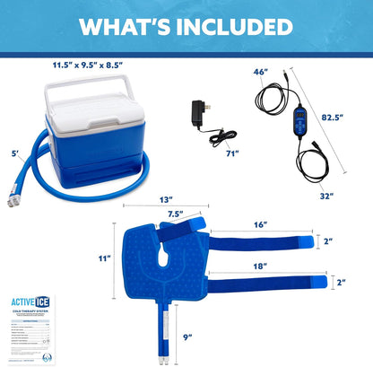 Polar Active Ice 3.0 | 9 QT Cold Therapy Ice Machine | Programmable Timer | Full Circumference Knee Pad | Cryotherapy Pain Relief System | Ace Bandage Style Compression
