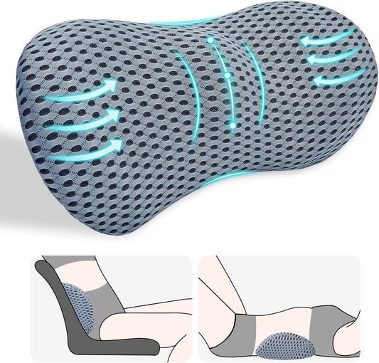 kasney Lumbar Support Pillow for Office Chair, Back Support Pillow, Gray