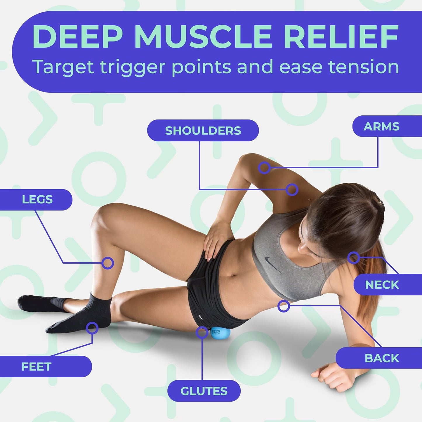 Yoga Deep Tissue Massage Ball Set, Firm Density – 2.9-Inch Myofascial Release Balls for Feet, Back, Neck, Legs & Arms – Trigger Point & Mobility Therapy (2-Pack)