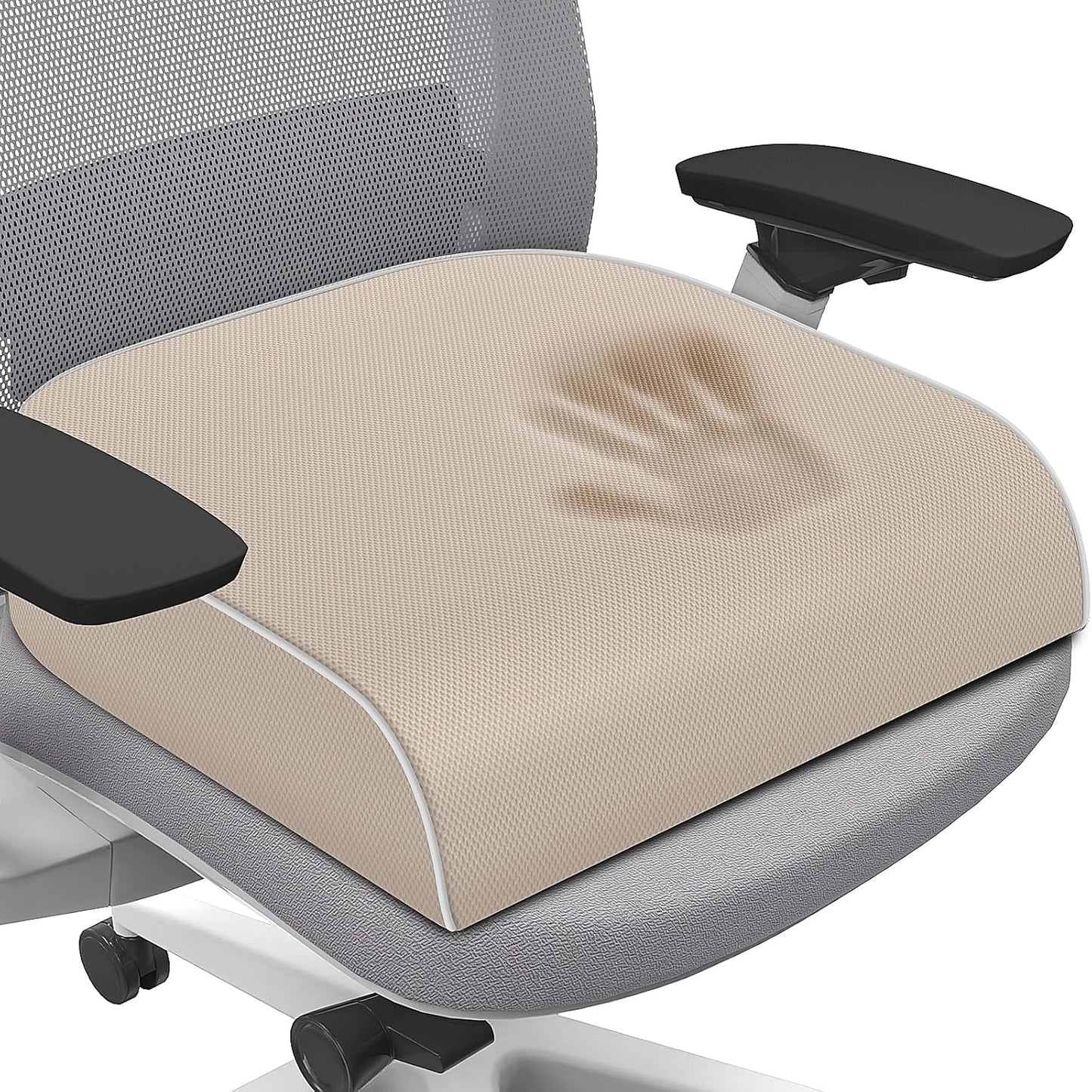 SweetSlubr Seat Cushion, Chair Pad, Memory Foam Large Cushion | Office Chair Cushion for Tailbone Pain Relief, Non-Slip Cover, Soft Support for Office Chair, Car Seat, Airplane,Large/Black