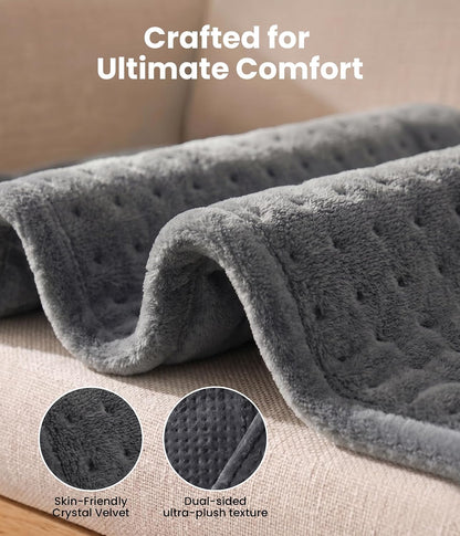 Electric Heating Pad for Back, Cramps, Shoulder, Moist & Dry Heat, 12"x24"