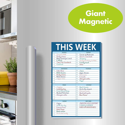 90 Pages Weekly Planner List Note Pad to Do List with Magnet Mountings for Fridge Locker (6" x 9")