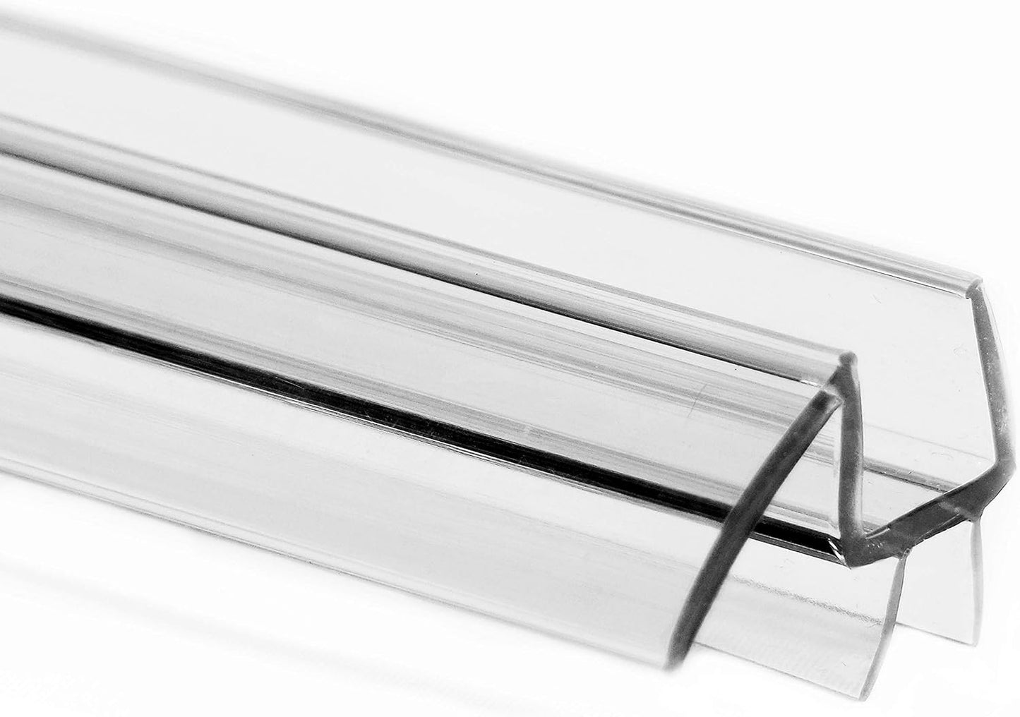 eatelle Shower Door Bottom Seal with Drip Rail for 3/16 (5mm) Thick Glass, 36" Long Sweep - Ultra Clear Polycarbonate