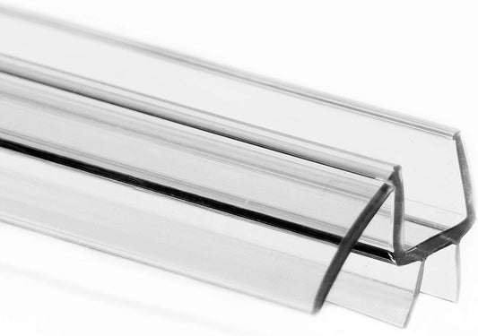 eatelle Shower Door Bottom Seal with Drip Rail for 3/16 (5mm) Thick Glass, 36" Long Sweep - Ultra Clear Polycarbonate