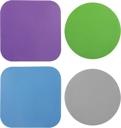 LUTER 4pcs Jar Opener Gripper Pad for Seniors with Weak Hands, Rubber | Multi-function Silicone Bottle Opener Lid Cap Rubber Gripper Pads Kitchen Coasters Gadgets, Light Blue, Green