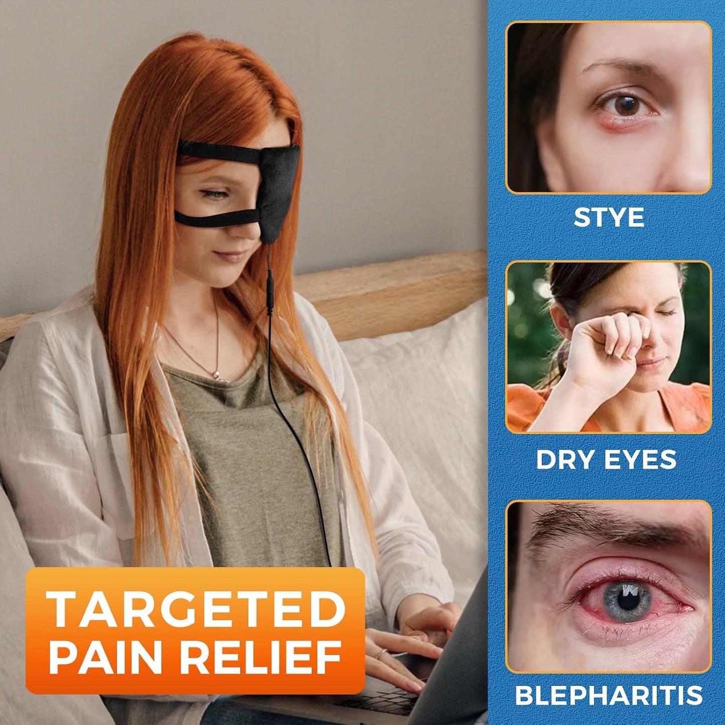sticro Moist Heat Stye Eye Compress Heating Pad for Single Stye Eye Treatment, Electric Heated Eye Mask for Dry Eyes Relief, Blepharitis-Treatment and Other Eye Irritation