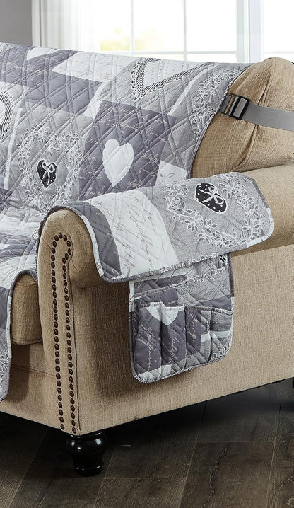 Brilliant Sunshine Burgundy Toile Floral Couch Armrest Cover, 35"×13" | Washable Magazine Holder, Armrest Organizer & Caddy on Sofa, Recliner, Armchair, Storage for Remote Controls, Phone, iPad
