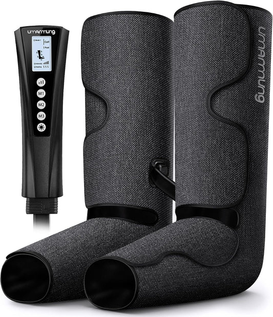 UMARMUNG Air Compression Leg Massager with Heat, Gifts for Men, Dad, Husband, Women, Mom, Wife, Her, Presents for Christmas, Mothers Day, Birthday, Valentine's Day, Works for Foot, Calf, Knee, Thighs