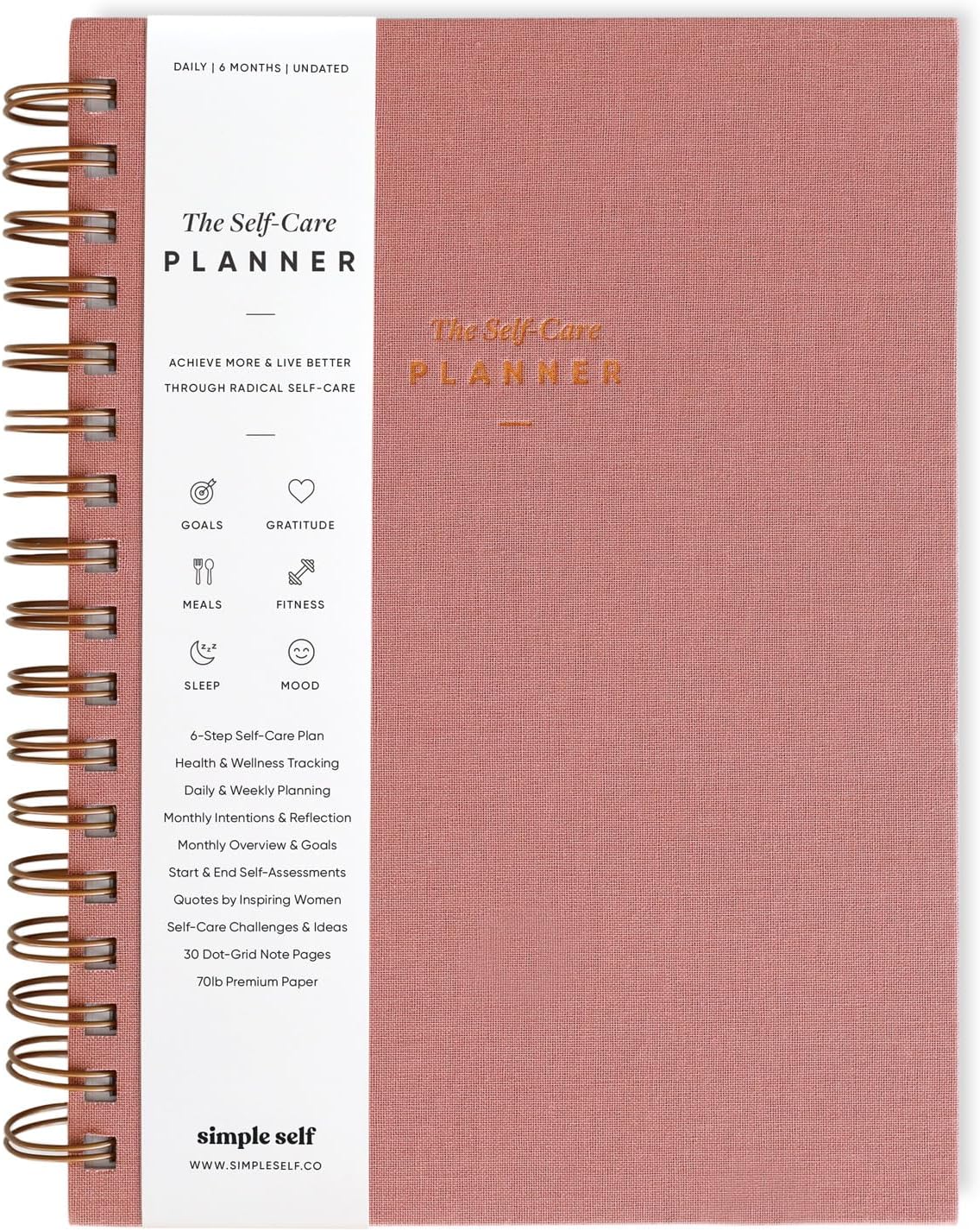 The Self-Care Planner by Simple Self - Undated 6 Month Life Planner - Daily, Monthly, Weekly - Focus on Wellness, Productivity, Achieving Goals, and Happiness (Abstract, Daily Edition: 13-Weeks)