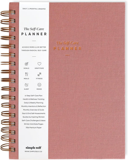 The Self-Care Planner by Simple Self - Undated 6 Month Life Planner - Daily, Monthly, Weekly - Focus on Wellness, Productivity, Achieving Goals, and Happiness (Abstract, Daily Edition: 13-Weeks)
