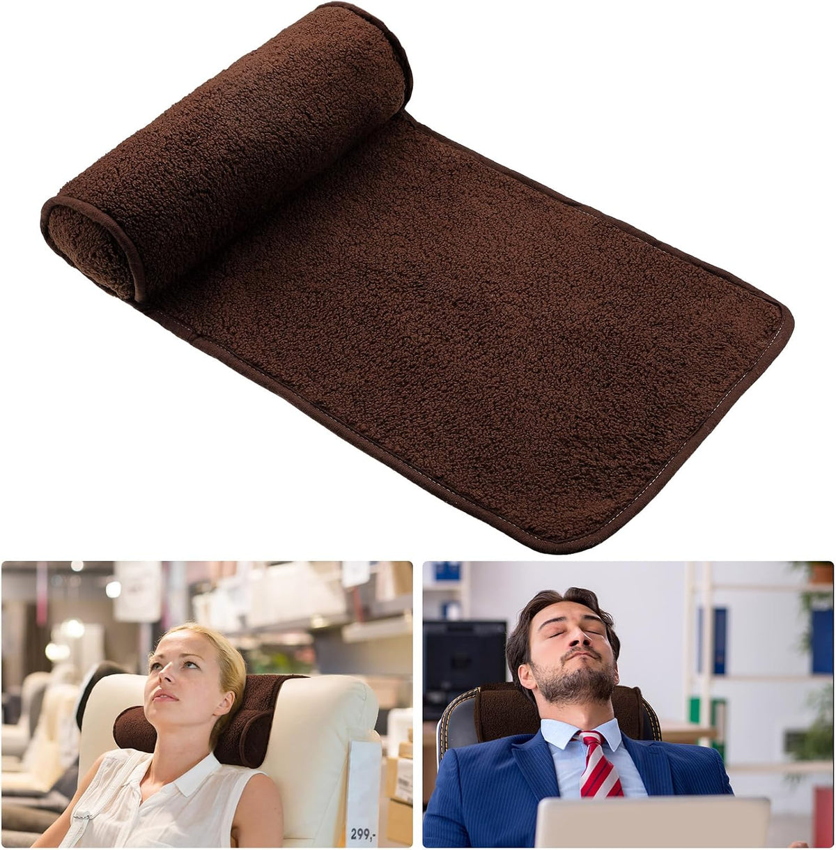 Weysat Head Neck Pillow for Recliner Chair Head Rest Roll, Gray