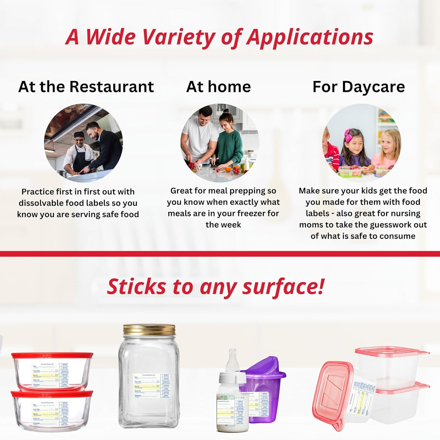 2x3 Dissolvable Food Labels, 1000 Food Container Stickers, Blue | Ideal for Fridge Freezer & Pantry, Organize Prepped Meals & Leftovers Easily, Adheres Well, Dissolves Fast with Zero Residue