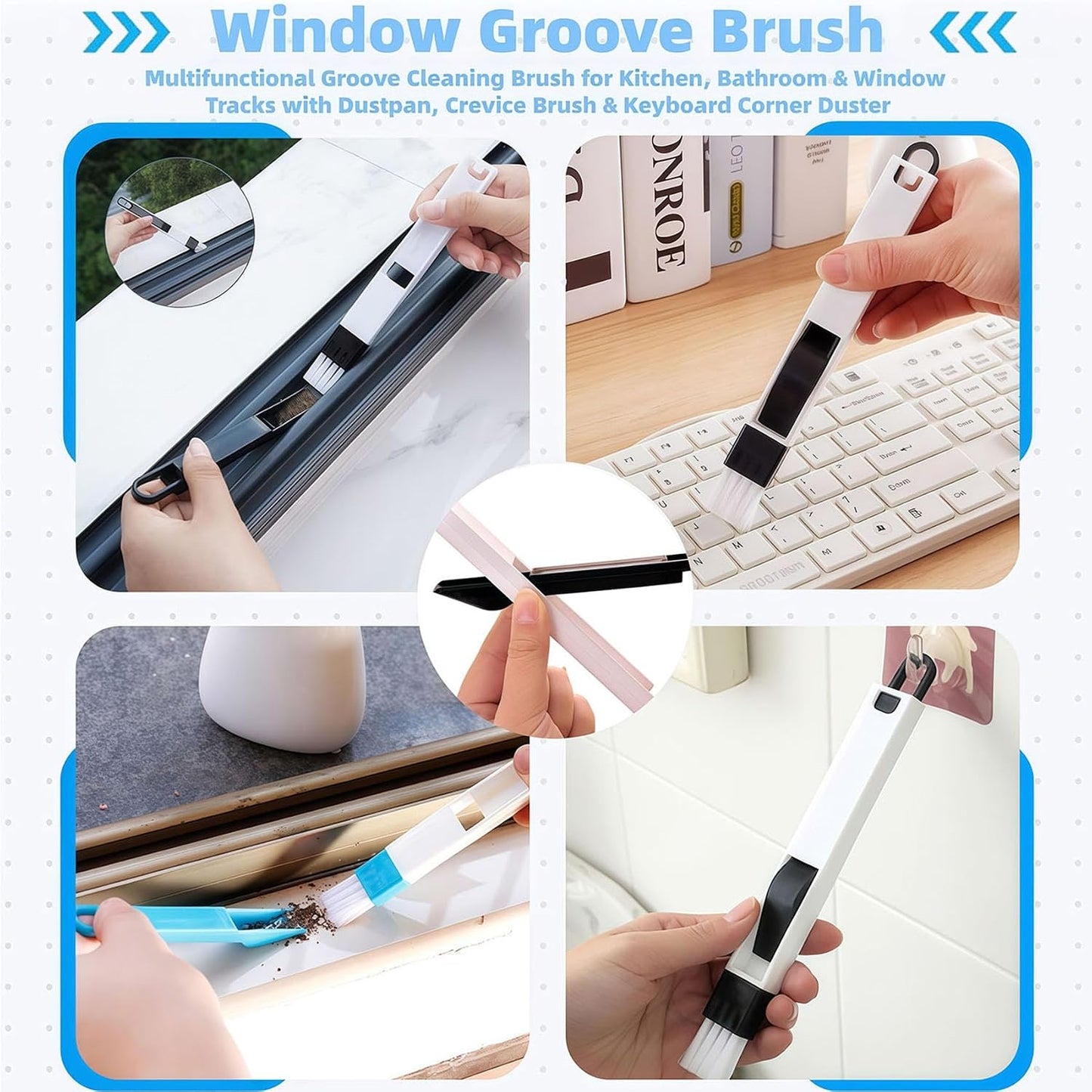23Pcs Crevice Cleaning Brush Set, Hard Bristle Scrub Brushes Tools for Gaps | Deep Cleaning Window Groove Cleaning Brush, Grout Brush for Tile Lines, Sliding Door, Sill, Shutter, Bottle, Corner, Sink
