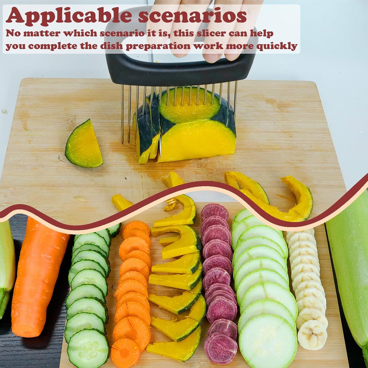 Hendiy Extra-Large Onion Holder for Slicing, 304 Stainless Steel | 16 Long Needles, Vegetable Chopper, Tomato Potato Slicer, Meat Tenderizer, Food Slicing Guide