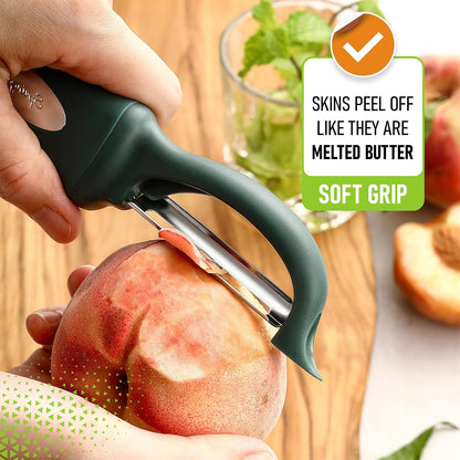 Spring Chef Swivel Potato Peeler for Kitchen with Ergonomic Handle, White