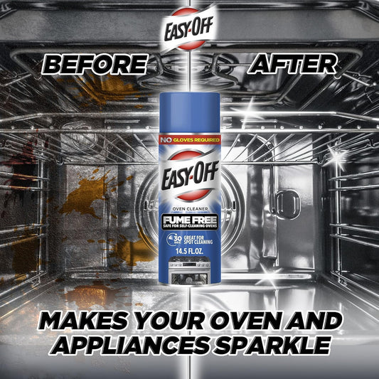 Bundle of Easy-Off Fume Free Oven Cleaner Spray, Lemon, 24oz, Removes Grease + Easy Off Heavy Duty Degreaser Cleaner Spray, 32 Ounce
