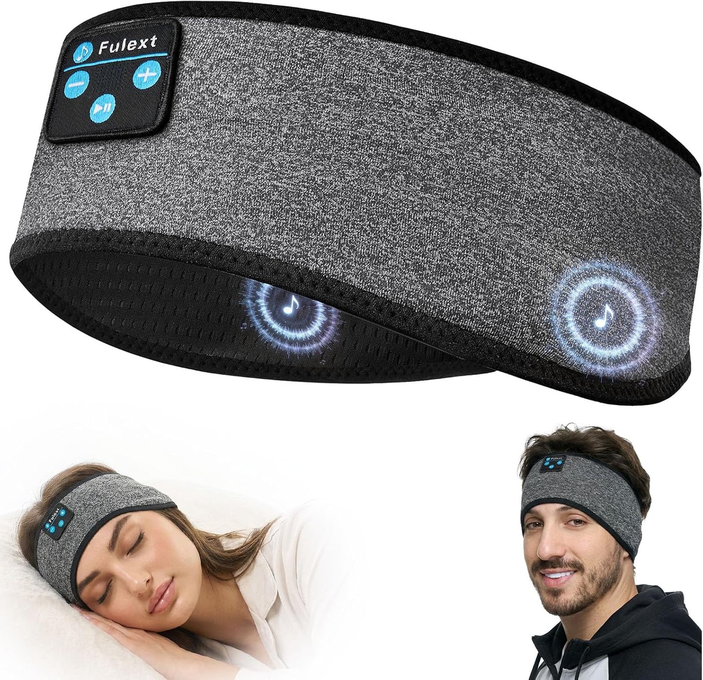 Sleep Headphones Bluetooth Headband,Sleeping Headphones Sports Headband, Long Time Play Sleeping Headsets with Built in Speakers Perfect for Workout,Running,Yoga