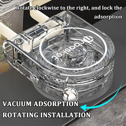 Kitchen Sink Strainer with Filter Mesh Bag, Food Waste Filter Basket, Suction Cup Folding Washing Vegetables and Fruits Drying Bag Holder
