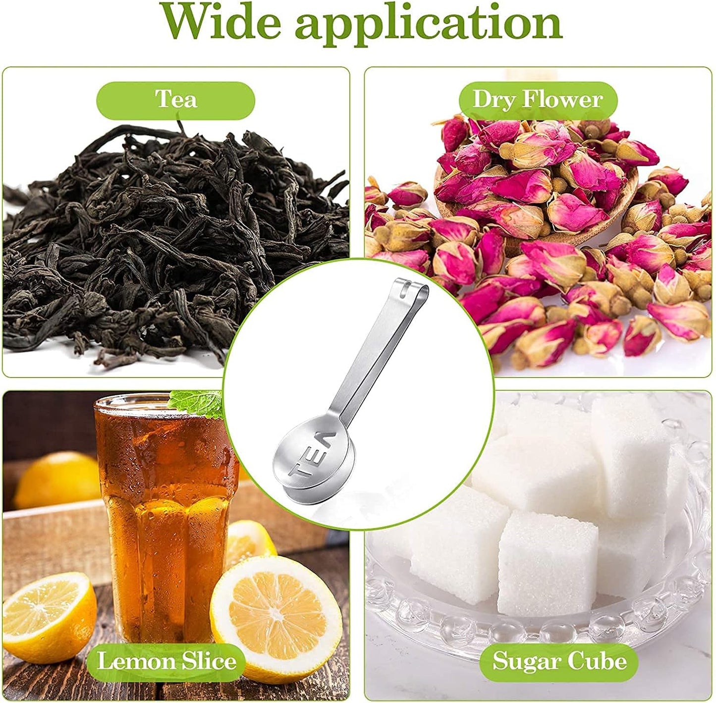 Fdit Tea Bag Squeezer, Stainless Steel Teabag Tongs, Tea Bag Holder Spoon Lemon Strainer Clip for Gripping Ice s, Loose Tea Loose Leaf