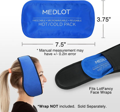 LotFancy Gel Ice Packs, 2pc Reusable Hot Cold Pack for Therapy, Heating Cooling Gel Pad, Pain Relief for Face, Head, TMJ, Wisdom Teeth, Oral Facial Surgery, Sport Injuries, Migraine, Muscle Joint