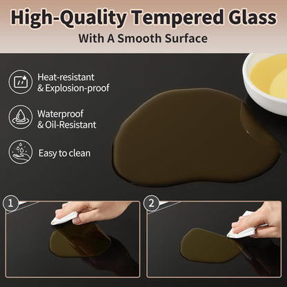 Warming Mat for Food,Extra Long 40"x12",Tempered Glass Warming Tray, Black