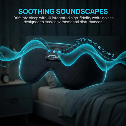 2026 New Sleep Headphones Pro | Built-in White Noise Sleep Mask,75g Ultra-Light Bluetooth Eye Mask for All Face Shapes, Zero-Pressure Fit, Breathable Bamboo, 100% Blackout for Deep Sleep & Travel