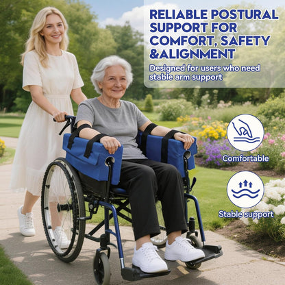 Wheelchair Armrest Pads, Lateral Support Arm Trough for Wheelchair, Foam Arm Rest Cushion for Torso Side Leaning, Comfort & Pressure Relief, 2pcs