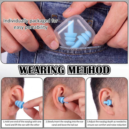 24 Pairs Black Ear Plugs Bulk NRR 29dB Reusable Silicone Ear Plugs with Plastic Cases Soft Foam Plug for Sleeping Noise Cancelling Concerts Shooting Swimming Noise Reduction