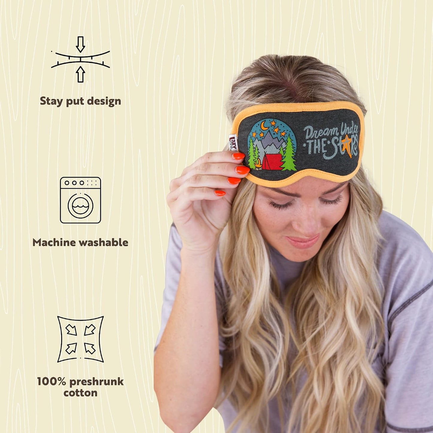 Lazy One Women's Cotton Face Mask for Sleep, Washable Sleeping Mask for Adults