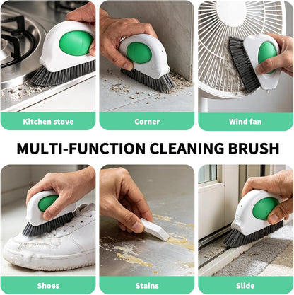 Allinside 2 in 1 Groove Cleaning Brush, Window Track Cleaning Tools with Soft Air Bulb, Press-to-Blow Crevice Cleaner for Sliding Door Tracks, Window Sills, Keyboards and Tight Spaces