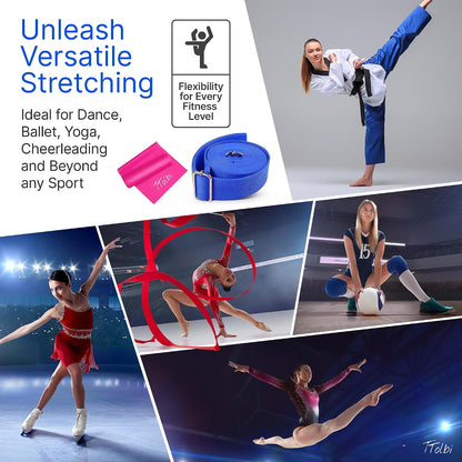 Leg Stretcher Strap with Door Anchor and Resistance Band, Splits Trainer | Home Flexibility Trainer for Splits, Ballet, Dance, Cheer, Yoga, Gymnastics, Pole and Taekwondo, Kids to Adults, All Levels