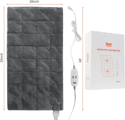 Heating Pad for Back - Weighted Heated Pad for Neck, Shoulder, Cramps and Knee, 3 Massage Modes & 3 Heat Levels, Auto Shut Off, Warm Gifts for Adult, 12"x24"