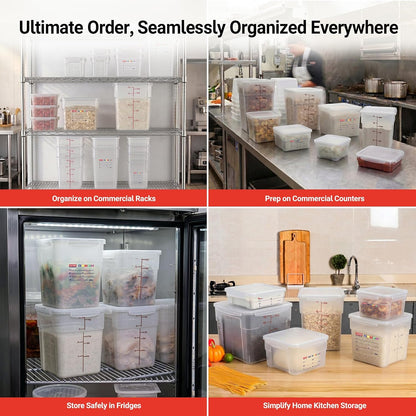 2 Pack 18 QT BPA-Free Translucent Polypropylene Airtight Food Storage Containers, Labeling Area, Stackable Bulk Storage for Flour, Rice, Sugar & Pet Food