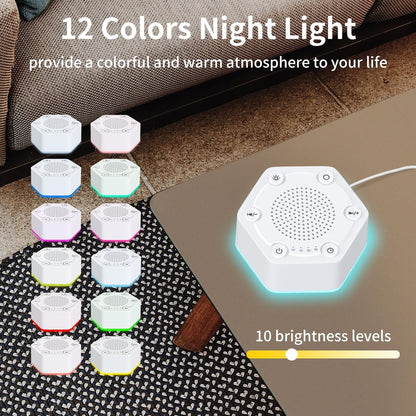 High Fidelity White Noise Sound Machines with 30 Unique Non-Looping Soothing Sounds 12 Colors Night Light 4 Timers 10-Level Brightness 32-Level Volume and Memory Function