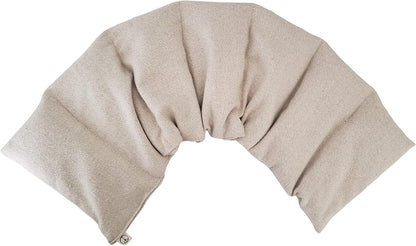 Microwavable LOVEwrap Neck & Shoulder Wrap Pad - Aroma - 6 X 24- Flax w/fine Mist of Calming Lavender Oil - subtly Scented - All Natural - Hot Cold Therapy Muscles Pain Relief - Orange Blue Flowers
