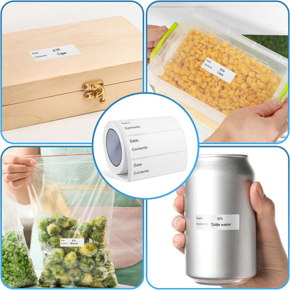 500 Pcs Freezer Labels, 1 x 3 Inch Refrigerator Food Label Stickers, No Residue, Easy Peel Off, Water & Oil Resistant, Labels for Food, Freezer Bags, Jars, and Containers | No residue easy peel labels for freezer bags, jars, containers, and refrigerator