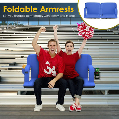 HOPERAN 25in Heated Stadium Seats for Bleachers, Dual Control, 2 PCS, Black | Independent Seat & Back 3 Level Heat (NO Battery), Soft Cushion, 6 Recliner, Anti-Slip, Side Pockets, Backpack Straps