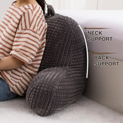 A Nice Night Darkgrey 17" Bed Wedge Pillows with Arms for Sitting | Waffle Stereoscopic Design,Backrest Back Pillow For Adults, Standard Pillow Supports,Gaming & Relaxing in Bed,Couch,Floor