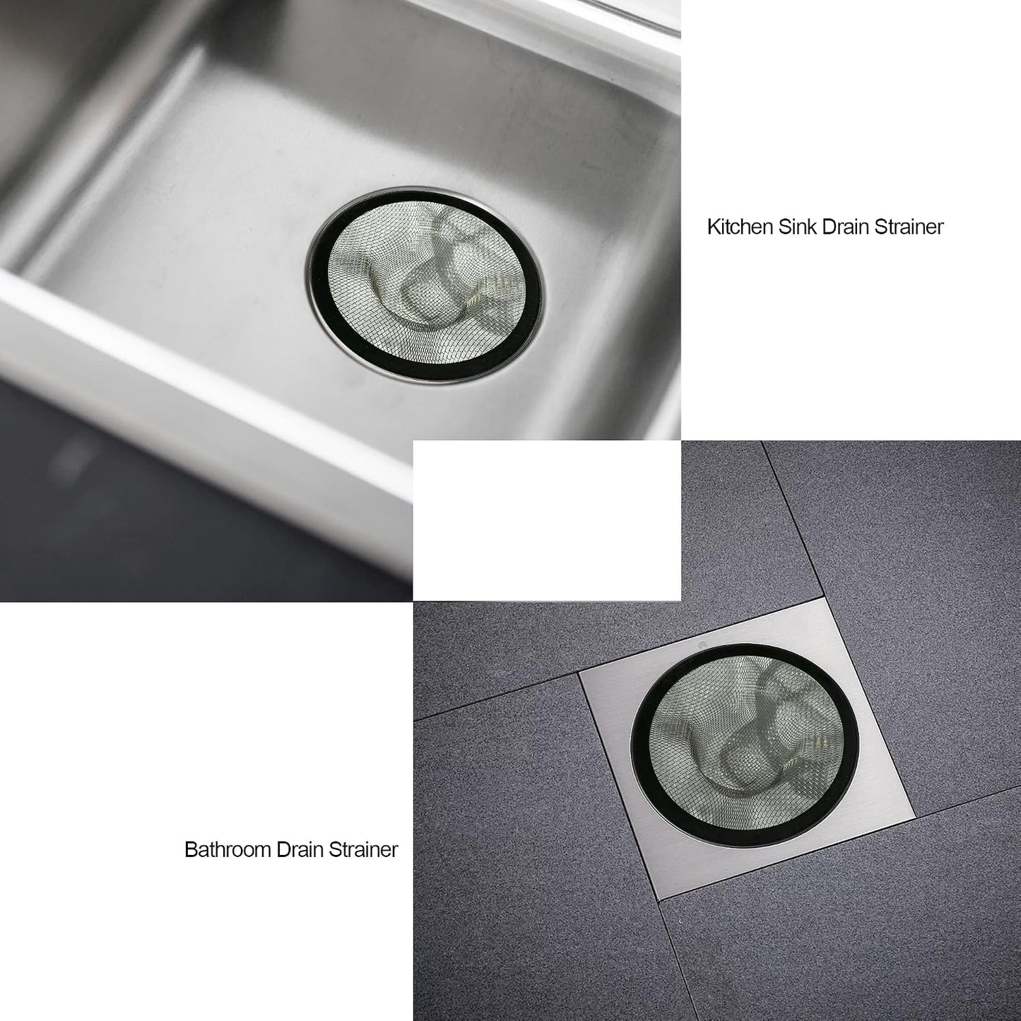 Sink Strainer,Drain Hair Catcher for Bathroom Bathtub Drains(2.75" / 1") | Bathroom Sink Drain Strainer,2PCS Drain Mesh Baskets for Laundry, Mop Pool, RV Sink