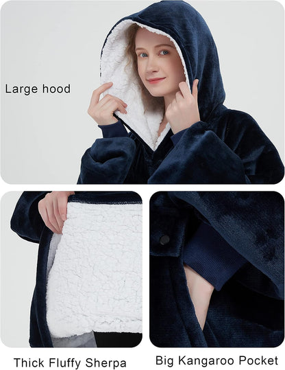 KFUBUO Wearable Heated Blanket Cordless Oversized Hoodie Sweatshirt