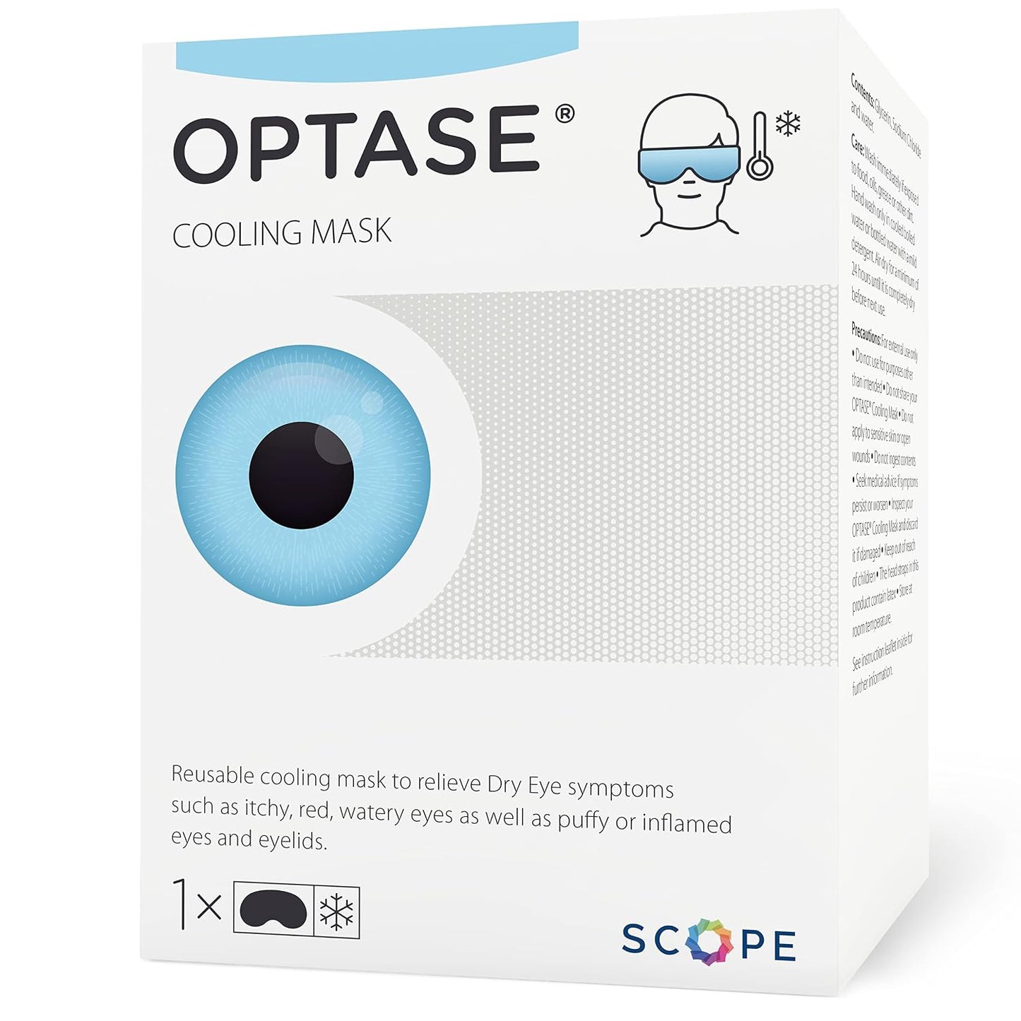 OPTASE® Cooling Mask, 1 Count | Cooling Therapy Gel Eye Mask - For Dry Eyes And Seasonal Inflammation Symptoms – Cold Compress Featuring HydroCool Technology