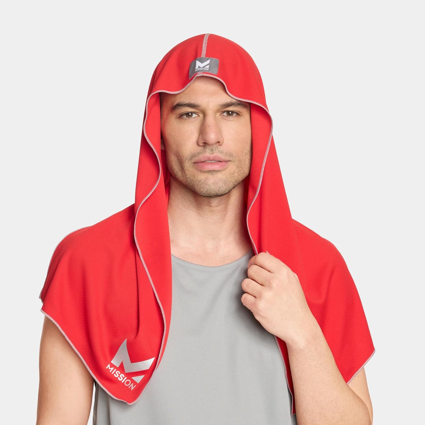 MISSION Cooling Hoodie Towel, Evaporative Cool Technology, Cools Instantly When Wet, UPF 50 Sun Protection, Contours Your Head to Stay in Place, Great for Sports, Fitness, Gym