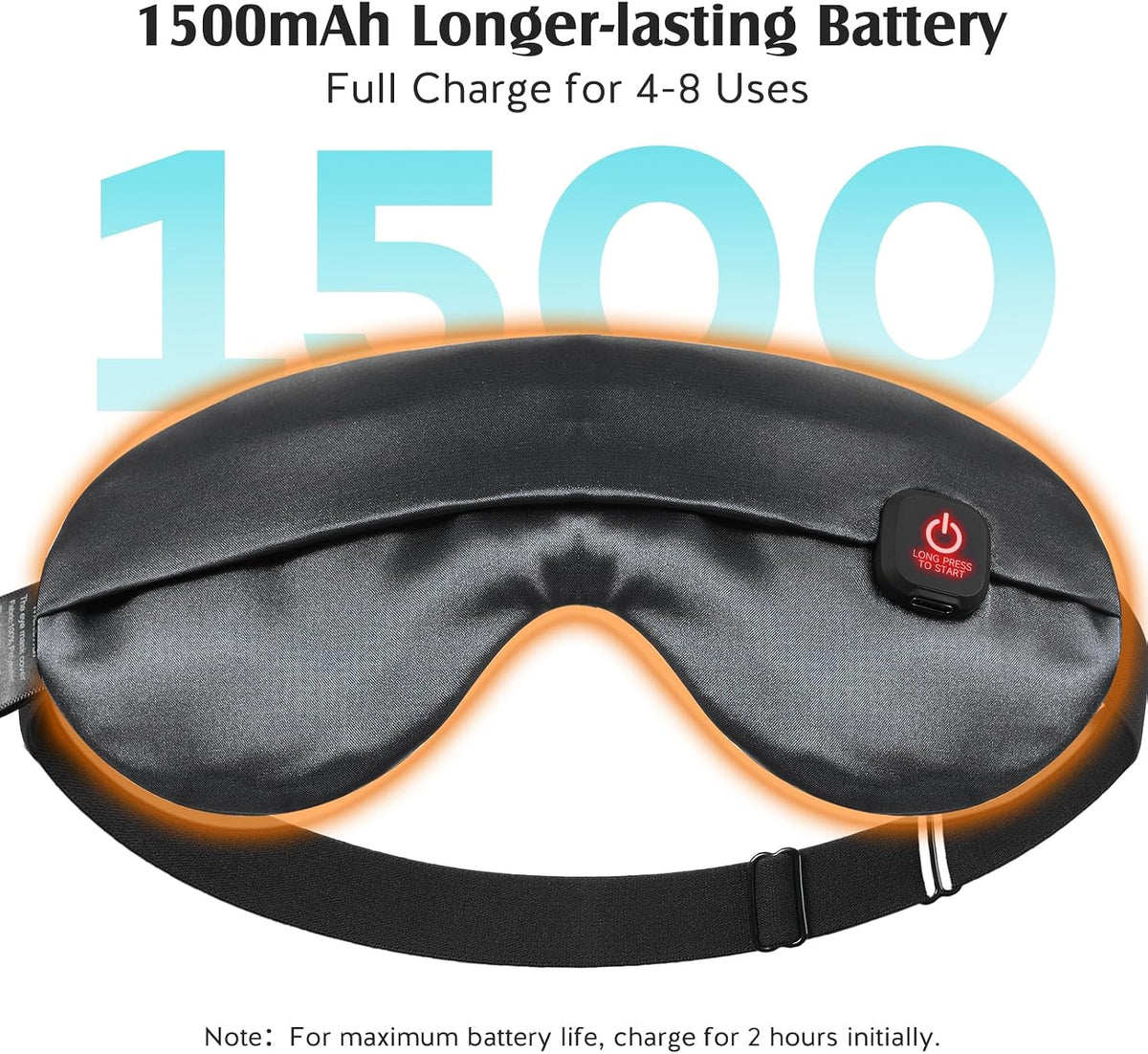 YFONG Cordless Heated Eye Mask for Dry Eyes, Warm Eye Compress, Black