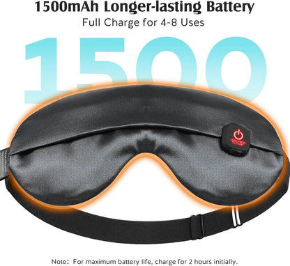 YFONG Cordless Heated Eye Mask for Dry Eyes, Warm Eye Compress, Black
